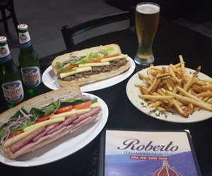 club sandwiches and french fries